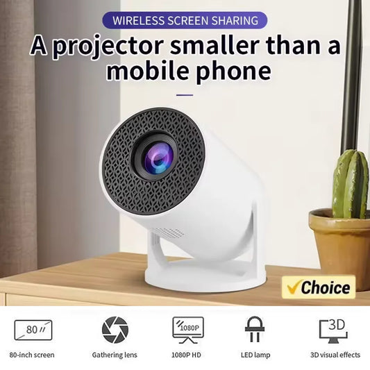 HY200 Portable 1080P Projector with 270° Adjustable Angle for Phone/Laptop/TV Box HDMI/USB Input Movie Projector with Speaker